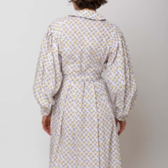 Thierry Colson White W/ Blue Orange Floral Cotton NWT - Picture 7 of 8